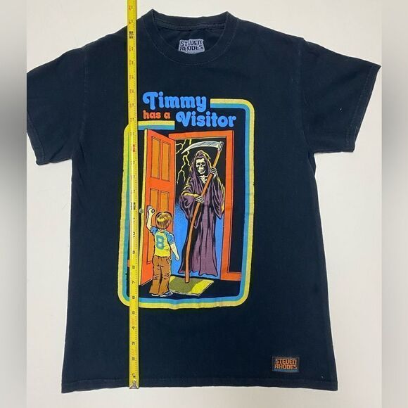 Steven Rhodes Black Grim Reaper Timmy Has A Visitor Graphic Shirt Sz S - Picture 4 of 9